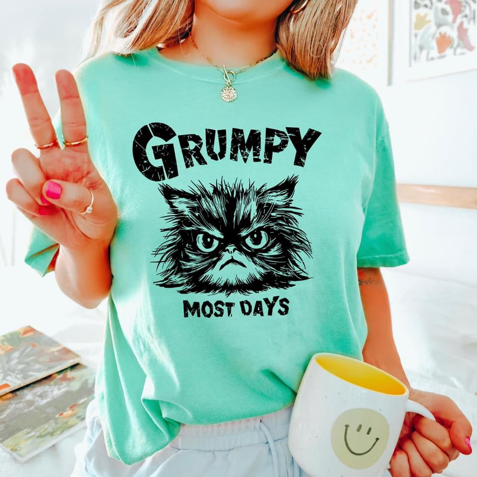Grumpy Most Days T-Shirt – Funny Cat Tee