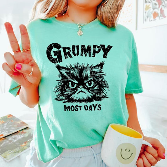 Grumpy Most Days T-Shirt – Funny Cat Tee