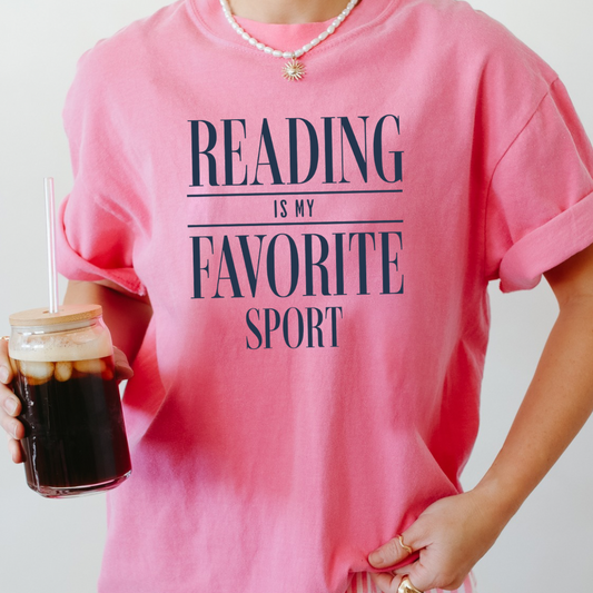 Reading Is My Favorite Sport Shirt or Sweatshirt | Book Lover Comfort Colors Tee | Cozy Reader Gift for Women | Literary Sweatshirt