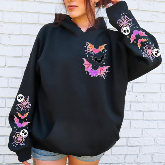 Colorful bat sweatshirt with sleeve details