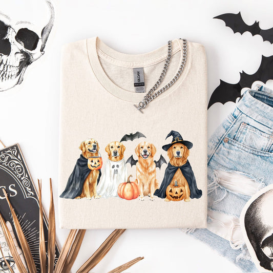 Golden Retriever Halloween Shirt – Cute Dog Lovers Fall Graphic Tee