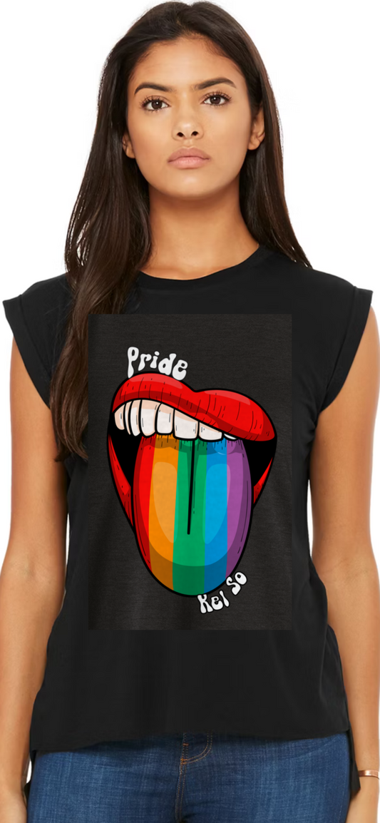 (Pride Kel So (Keller & Southlake, Texas) Rainbow Lips Muscle T-shirt