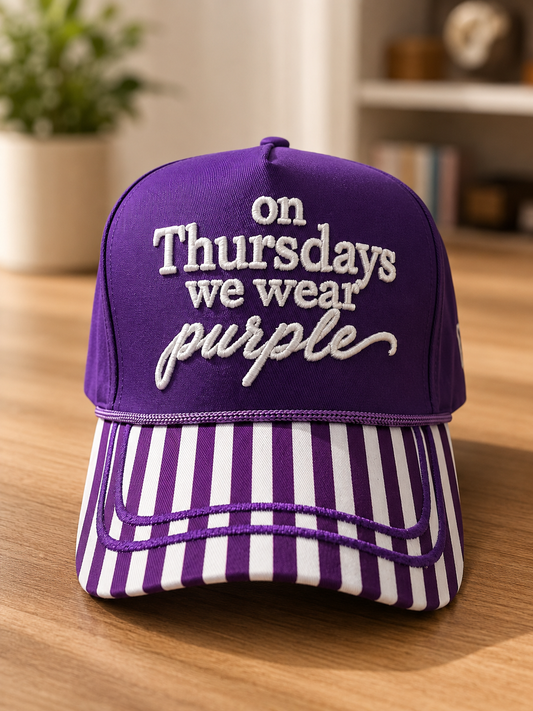 On Thursdays We Wear Purple Hat – Licensed & Approved Tarleton-Inspired Cap