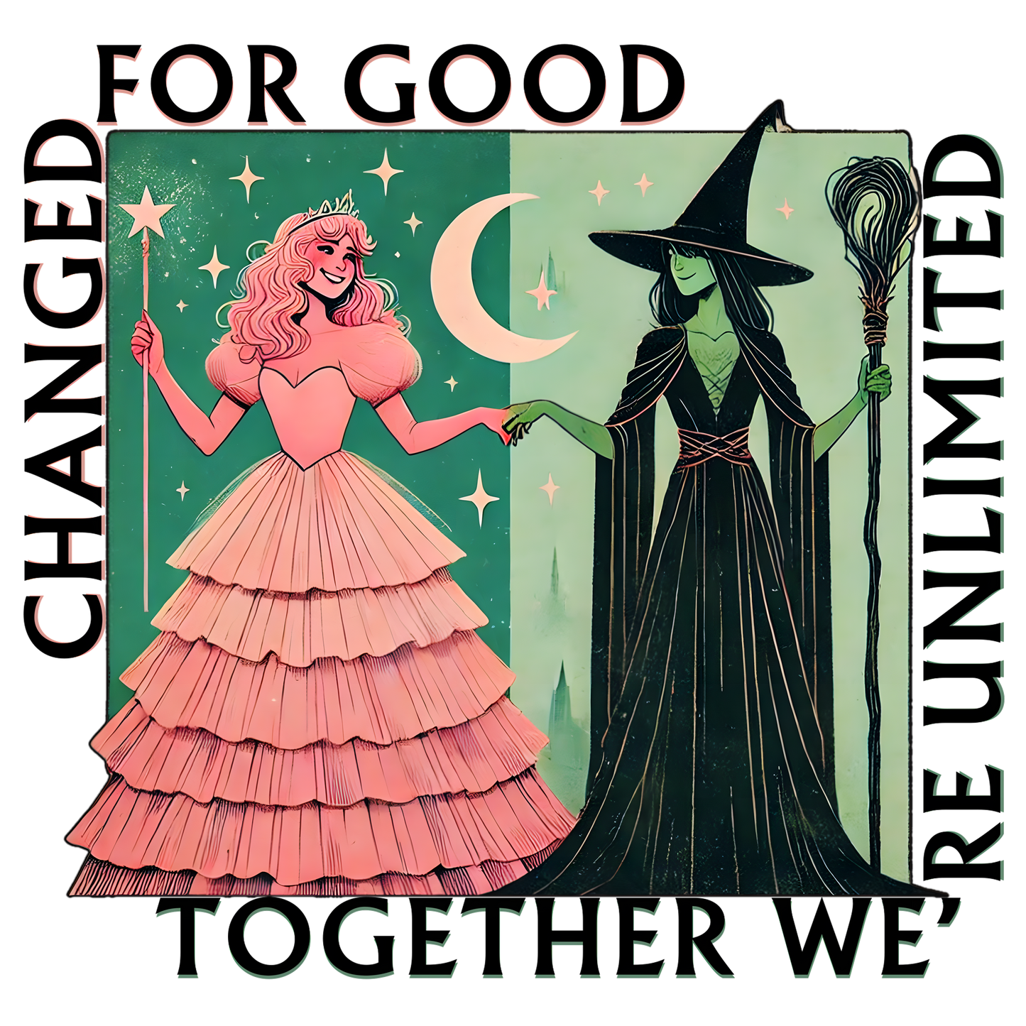 Glinda & Elfaba Changed For The Good Sticker