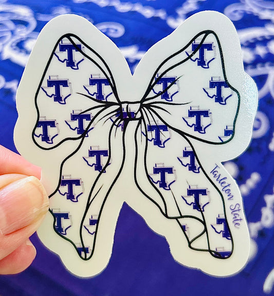 Tarleton Bow Sticker | 3” Waterproof Vinyl Decal | Officially Licensed