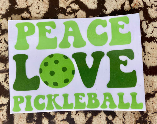 Peace Love Pickleball Sticker