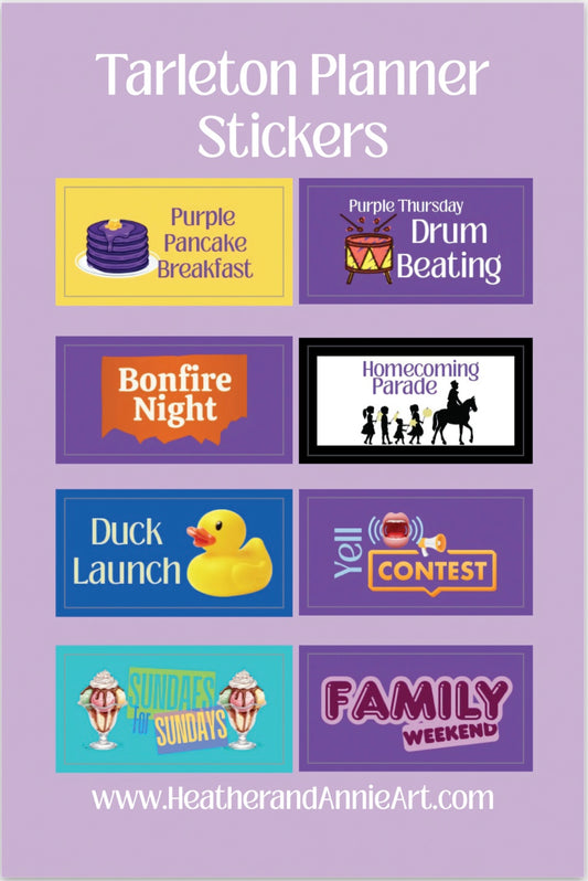 Tarleton Planner Stickers- Fall Activities- Official Licensed Sticker Sheet