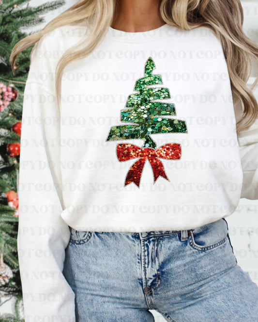 Faux Sequin Christmas Tree Shirt