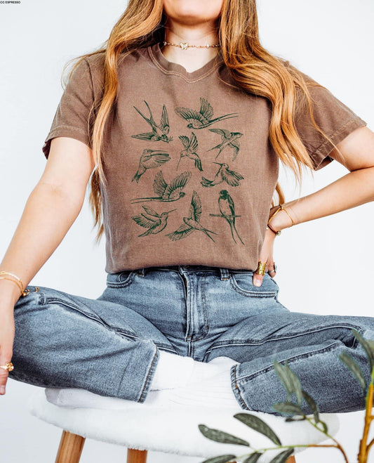 Hunter Green Hummingbirds Shirt