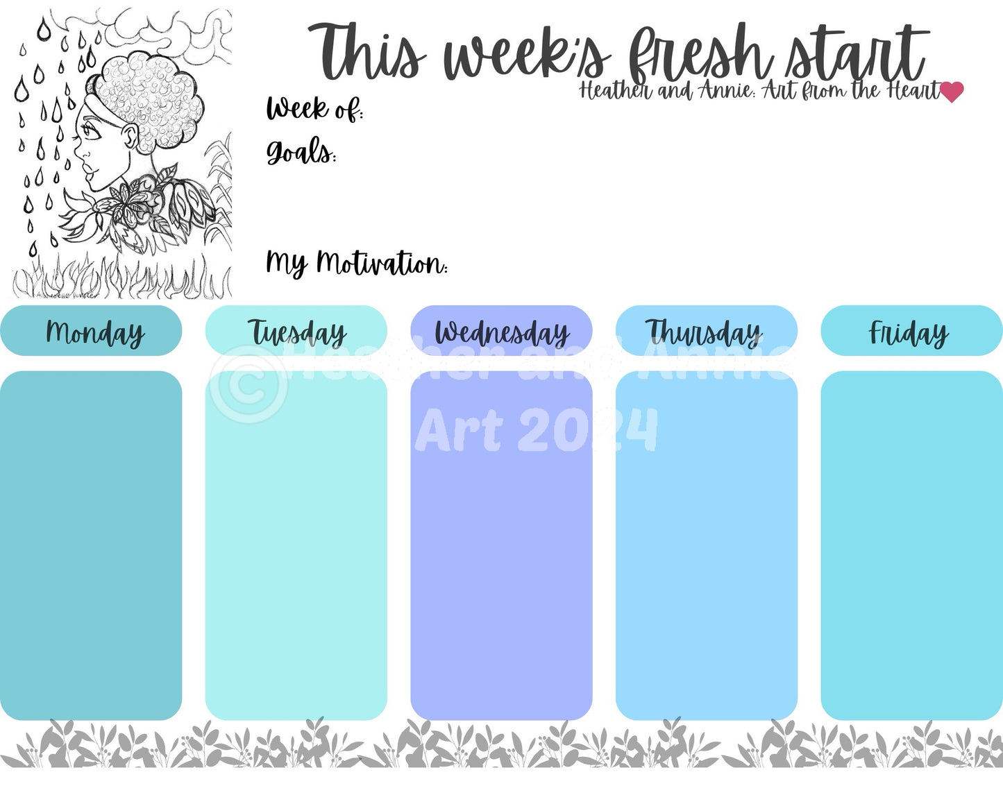 Black Beauty Weekly Planner Notepad