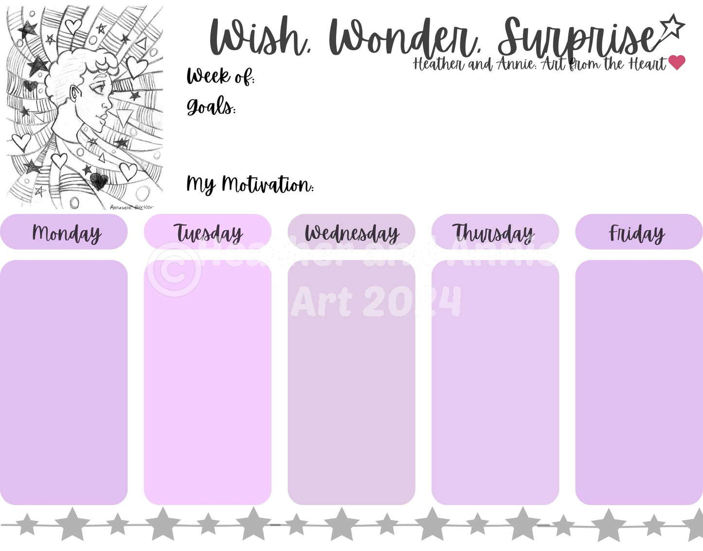 Black Beauty Weekly Planner Notepad