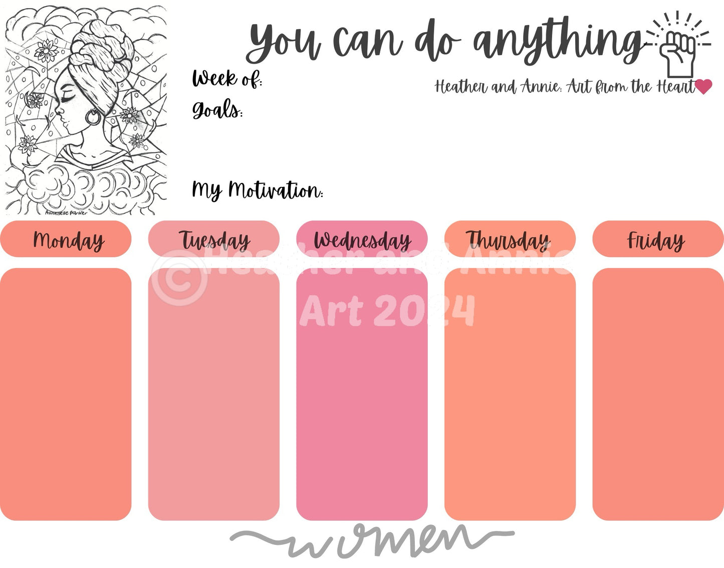 Black Beauty Weekly Planner Notepad