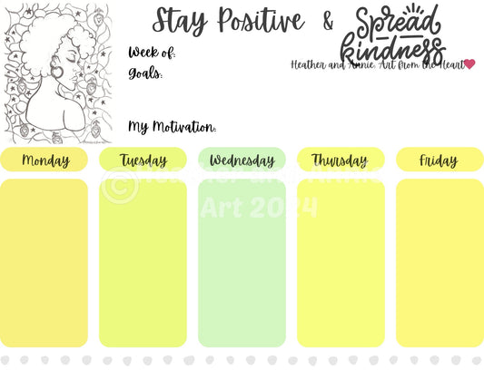 Black Beauty Weekly Planner Notepad