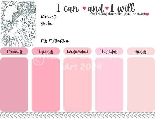 Black Beauty Weekly Planner Notepad
