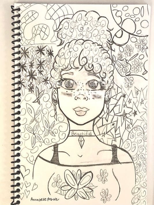 Beautiful Freckled Girl Blank Notebook