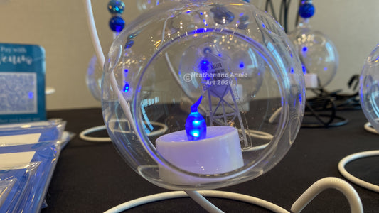 Keller Water Tower shining blue ornament