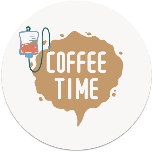 Coffee Time Coaster – Original Art by Heather & Annie Art | Funny Coffee Gift | Drinkware Decor