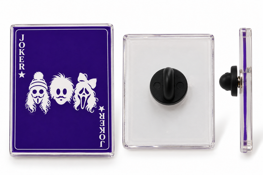 Purple Poo Playing Card Lapel Pin | Purple Spirit Pin