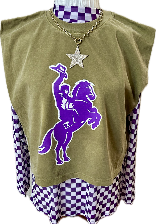 Tarleton Rider Cropped Tee – Olive Green Crop Top