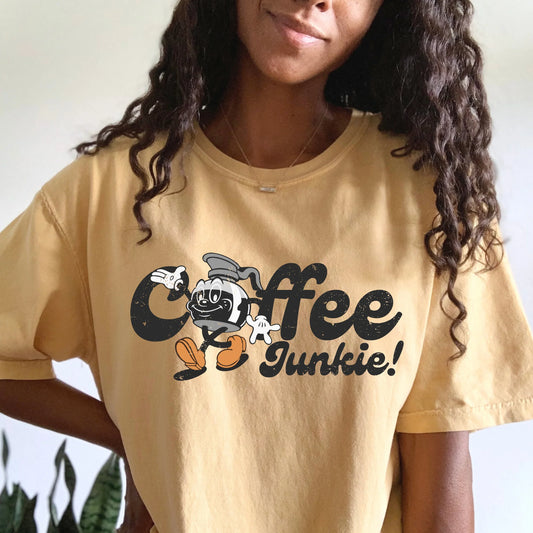 Coffee Junkie Retro T-shirt