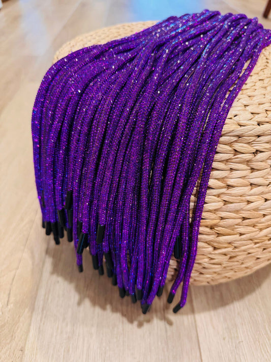 Rhinestone Hoodie String- Purple