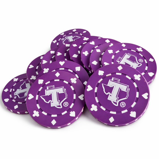 Licensed Tarleton Purple Poker Chips – Set of 10 | 11.5g ABS Casino Style | Officially Approved