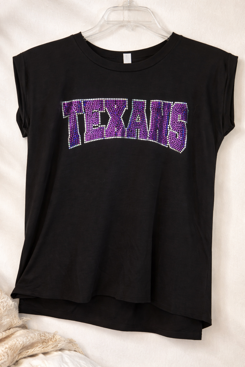 Spangle TEXANS Bella Canvas Flowy Tee | Rolled Sleeve High-Low Shirt | Tarleton Game Day Shirt | Custom Spirit Wear