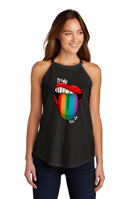 Pride Kel So (Keller & Southlake, Texas) Rainbow Lips Rocker Tank