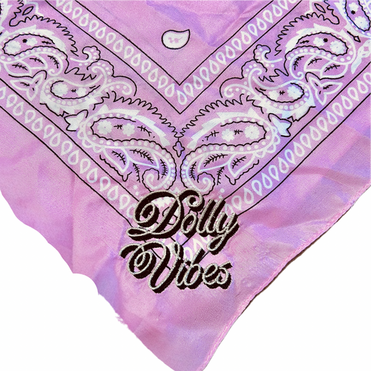 ✨ Dolly Vibes Embroidered Bandana – Pink Paisley Western Style ✨