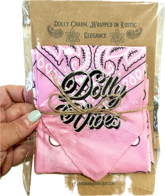 ✨ Dolly Vibes Embroidered Bandana – Pink Paisley Western Style ✨