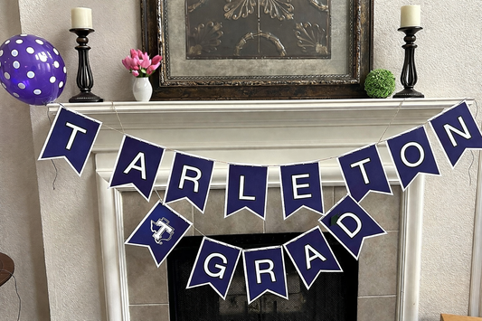 Tarleton Grad Banner with Balloons | College Decision Day Decor | Tarleton Graduation Party Kit | Tarleton Graduation Celebration