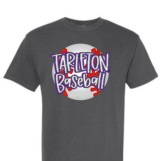 Licensed Tarleton Baseball Graphic T-Shirt | Tarleton State University Baseball Tee | Purple & White Game Day Shirt