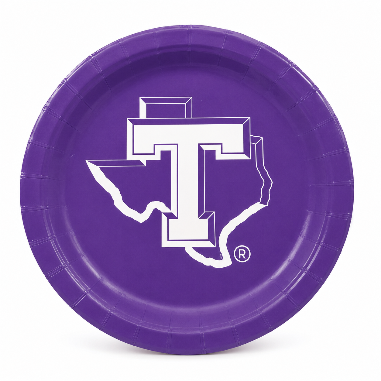 Licensed Tarleton State University 9” Paper Plates | 20 Count Purple Party Plates | Game Day, Tailgate & Graduation Supplies