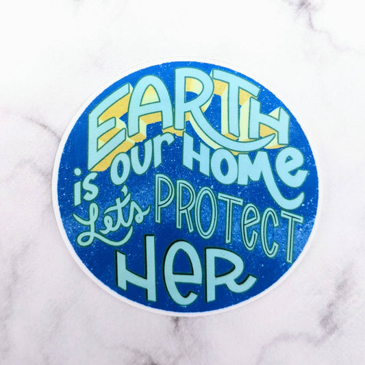 Protect the Earth waterproof vinyl sticker, Save the Planet