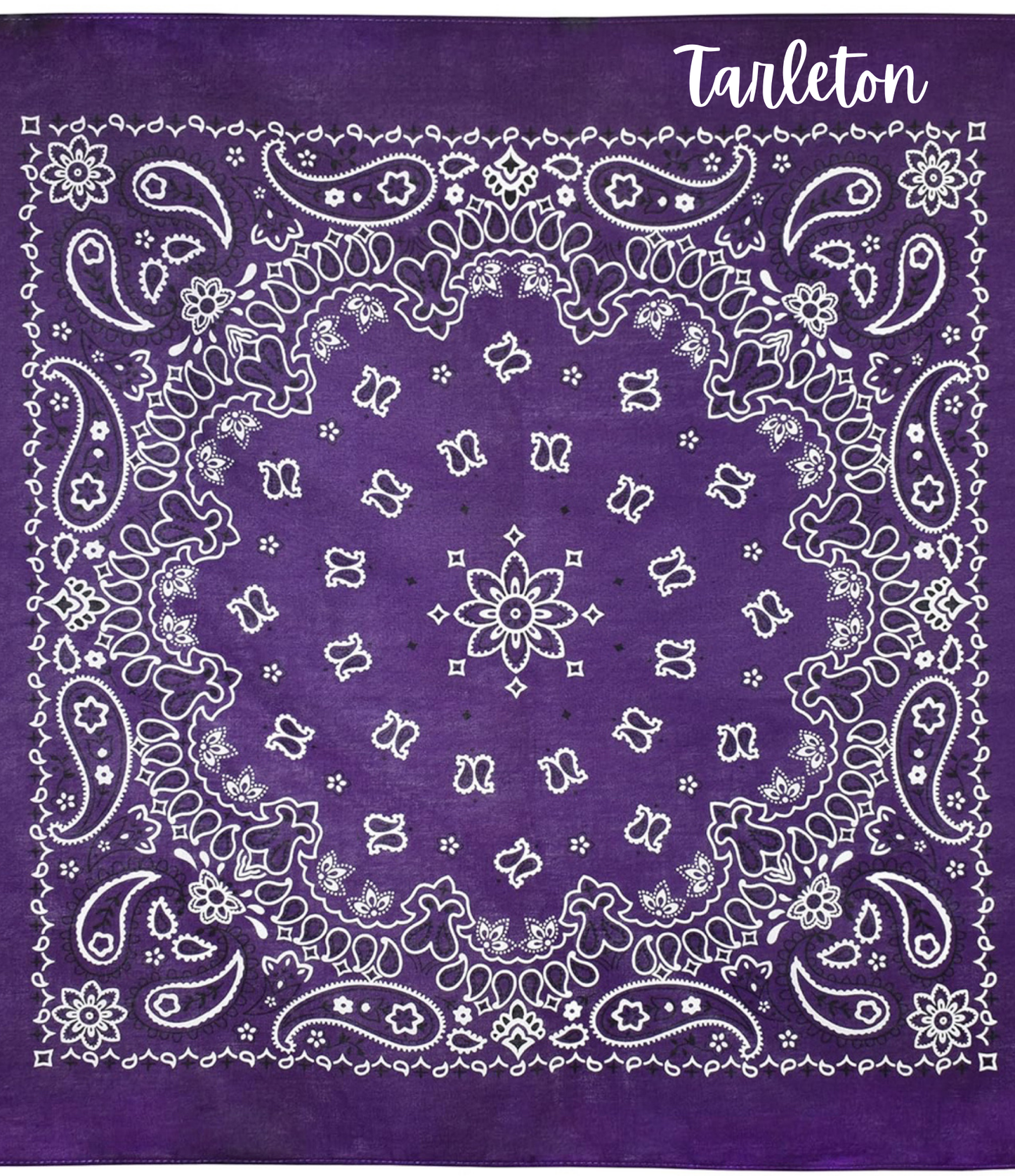 Tarleton State University Purple Bandana | Officially Licensed Spirit Wear | Texas Paisley Bandana