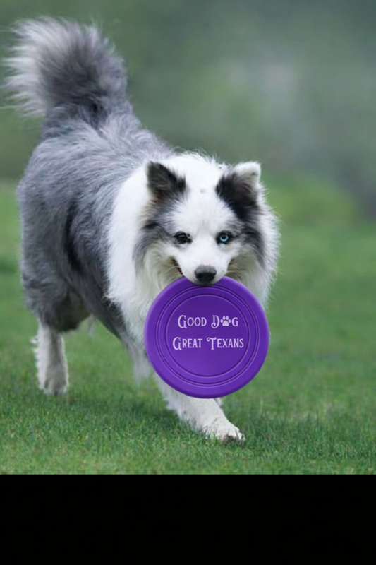 Good Dog Great Texans Dog Frisbee | Tarleton Dog Toy | Purple Flying Disc for Dogs