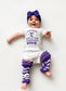 Future Tarleton Cheerleader Baby Onesie – Licensed Tarleton Infant Bodysuit – Purple Glitter Cheer Baby Outfit