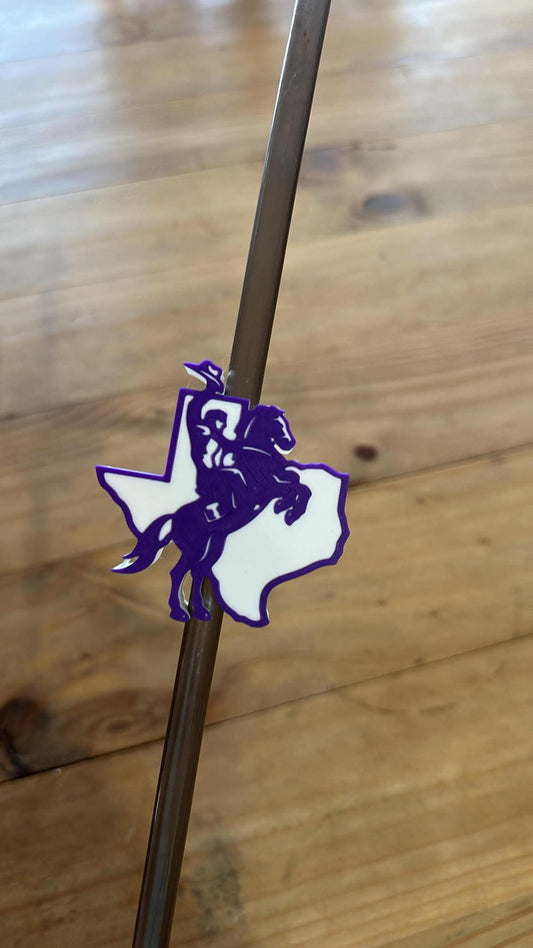 Tarleton Texans 2.5” Straw Topper – Fits Stanley-Size Straws | Licensed Heather & Annie Art