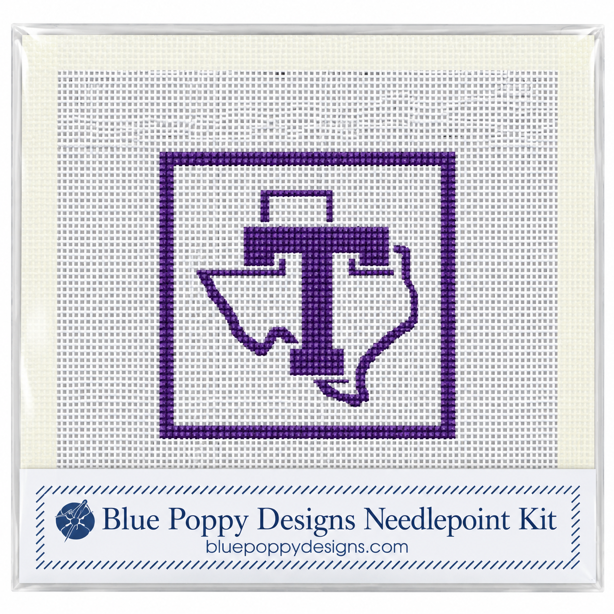 Tarleton Texas T logo beginner needlepoint kit – licensed Tarleton State University