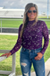 Purple Western Paisley Mesh Top | Boutique Cowgirl Outfit | Sheer Long Sleeve Western Shirt | Rodeo Style Top for Women
