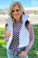Spirit Wear Mesh Top – Purple & White Checkered | Game Day Outfit | Breathable Long Sleeve