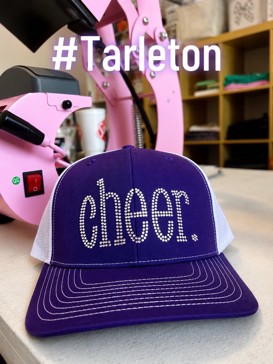 Purple Cheer Rhinestone Trucker Hat | Cheer Mom & Cheerleader Hat