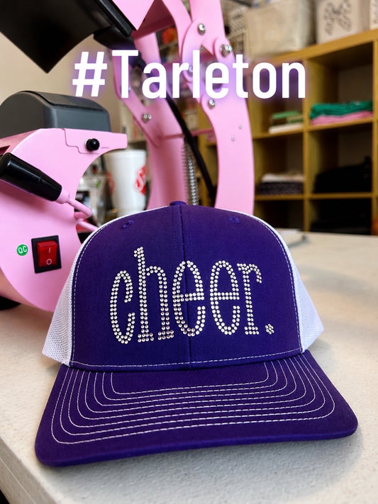 Purple Cheer Rhinestone Trucker Hat | Cheer Mom & Cheerleader Hat