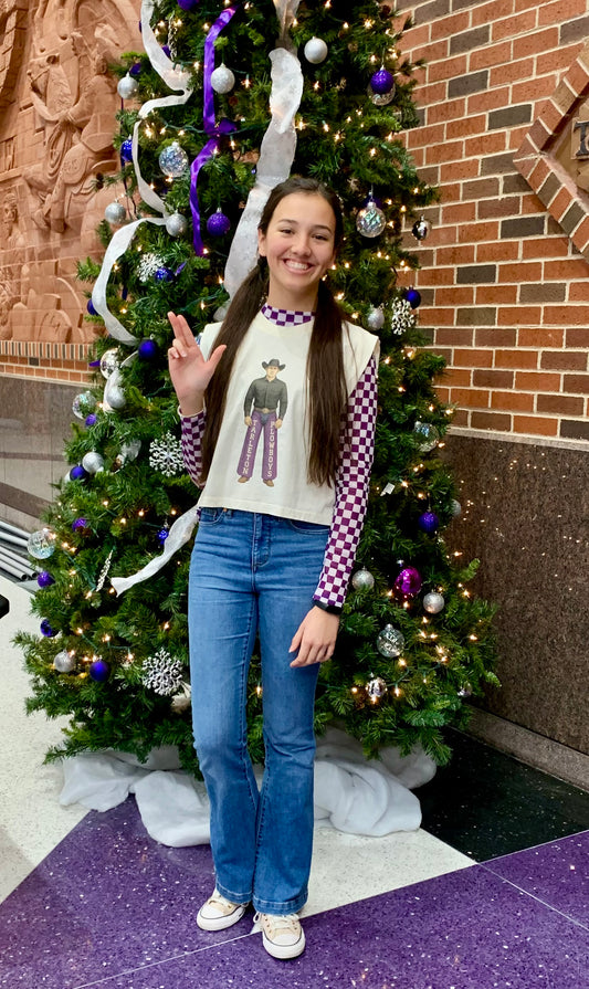 Tarleton Plowboys Crop Shirt – Licensed Tarleton Apparel | Retro Western Cowboy Graphic | Heather & Annie Art