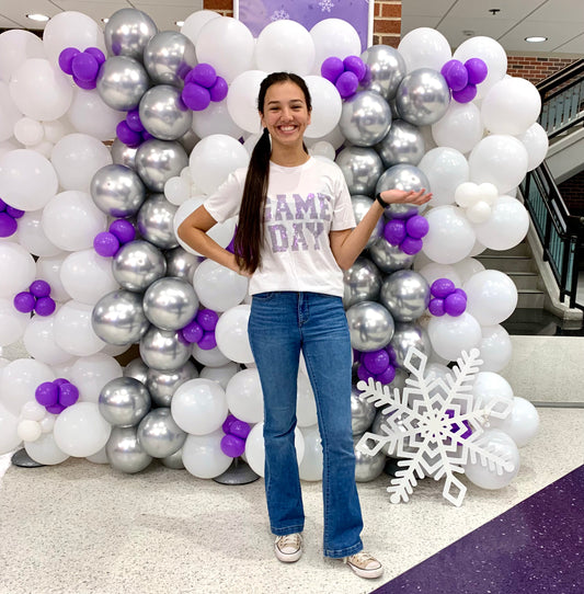 Purple Spangle “Game Day” Shirt – Sparkly Spirit Tee | Tarleton Purple Game Day Top