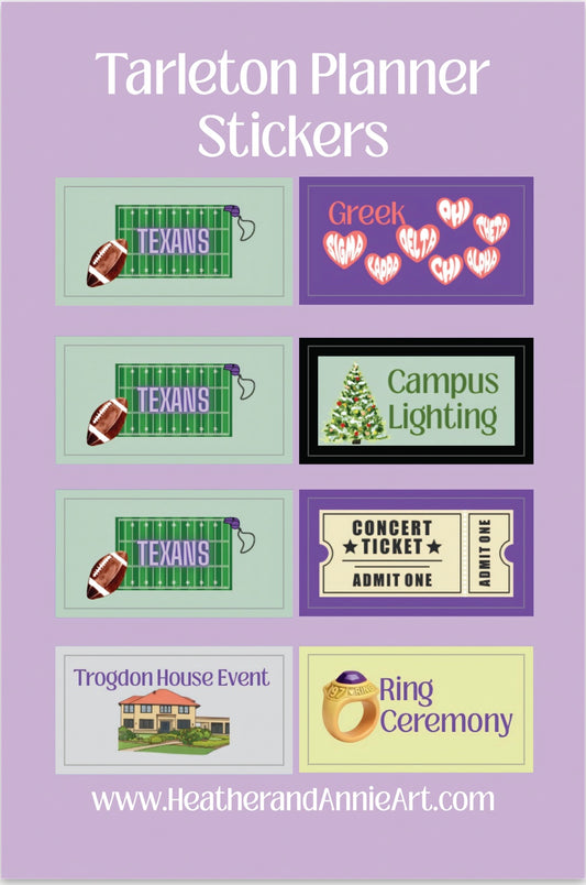 Tarleton Planner Stickers- Activities 2- Official Licensed Sticker Sheet