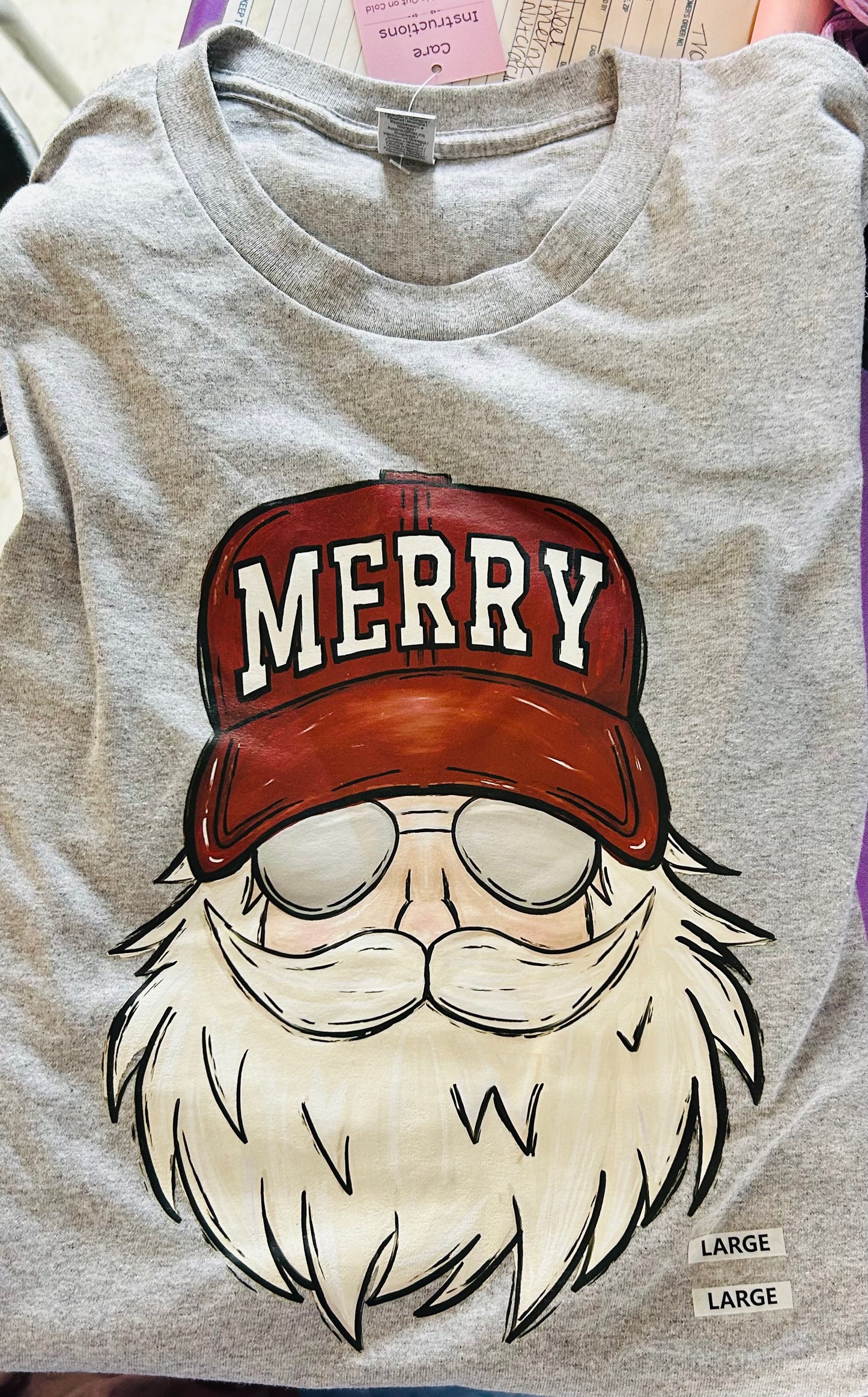 Merry Santa Christmas T-Shirt | Festive Holiday Graphic Tee | Vintage Style Santa Shirt