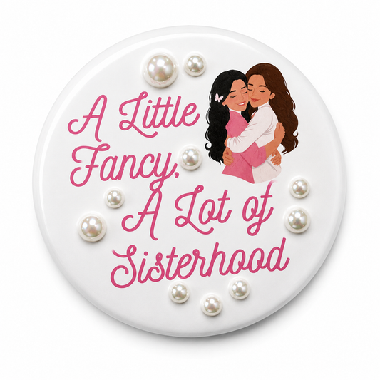 Licensed Kappa Delta Chi 2.25” Pearl Embellished Button Pin | A Little Fancy, A Lot of Sisterhood | Greek Gift