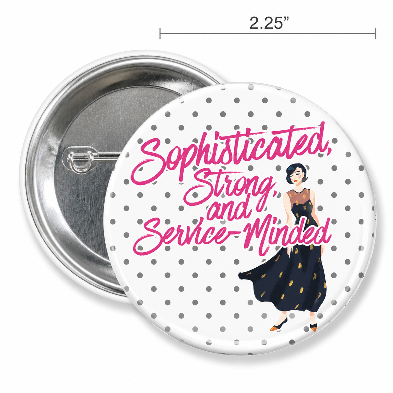 Kappa Delta Chi Sophisticated, Strong & Service-Minded 2.25” Button