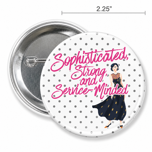 Kappa Delta Chi Sophisticated, Strong & Service-Minded 2.25” Button